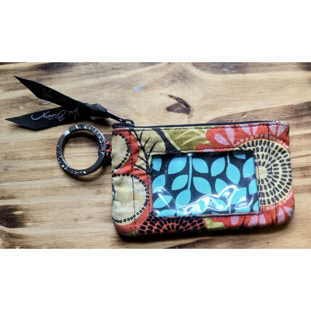Vera Bradley Zip Credit Card ID Wallet Keychain Retired Pattern 2014